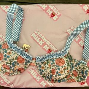 SOLD - Strawberry Milk Mob Ladybird Swim Top